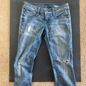 Slim bootcut, low rise jeans, size 24